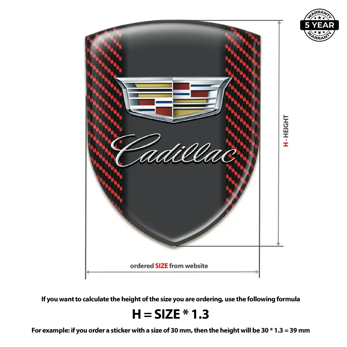 Cadillac Car Emblem Sticker Outer Style