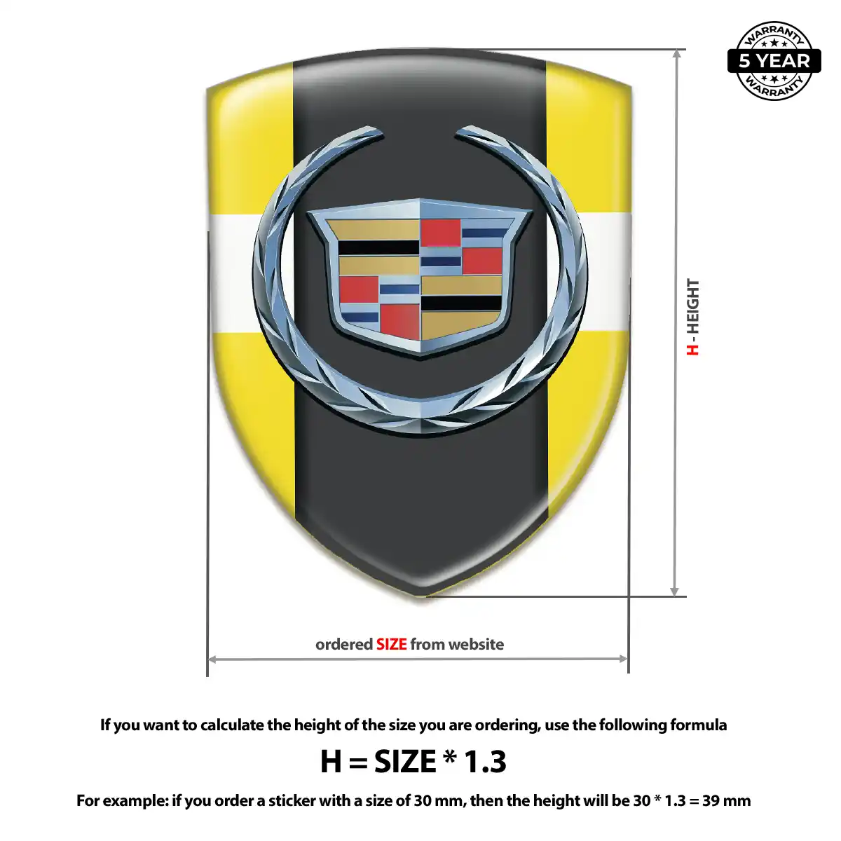 Cadillac Car Emblem Sticker Performance Style