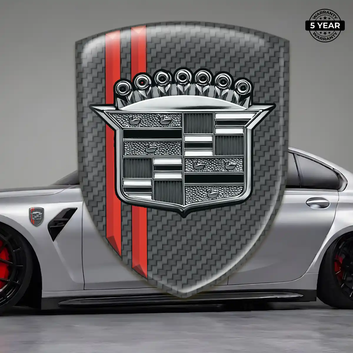 Cadillac Car Emblem Sticker Premium Dome