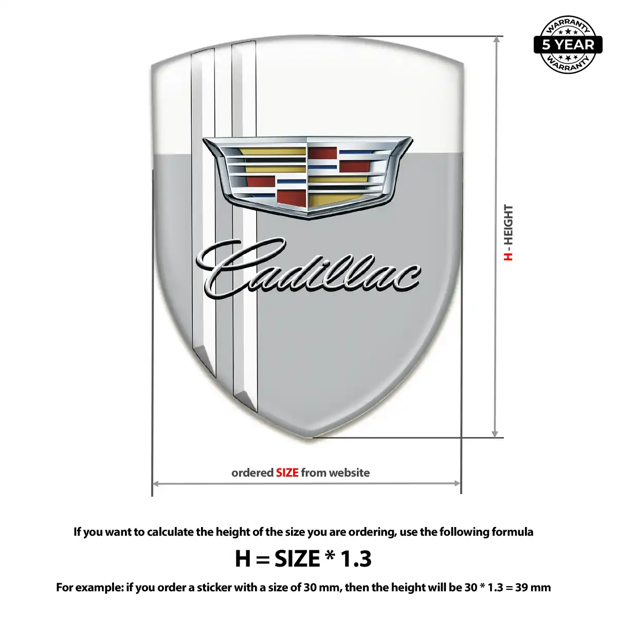 Cadillac Car Emblem Sticker Prestige Line
