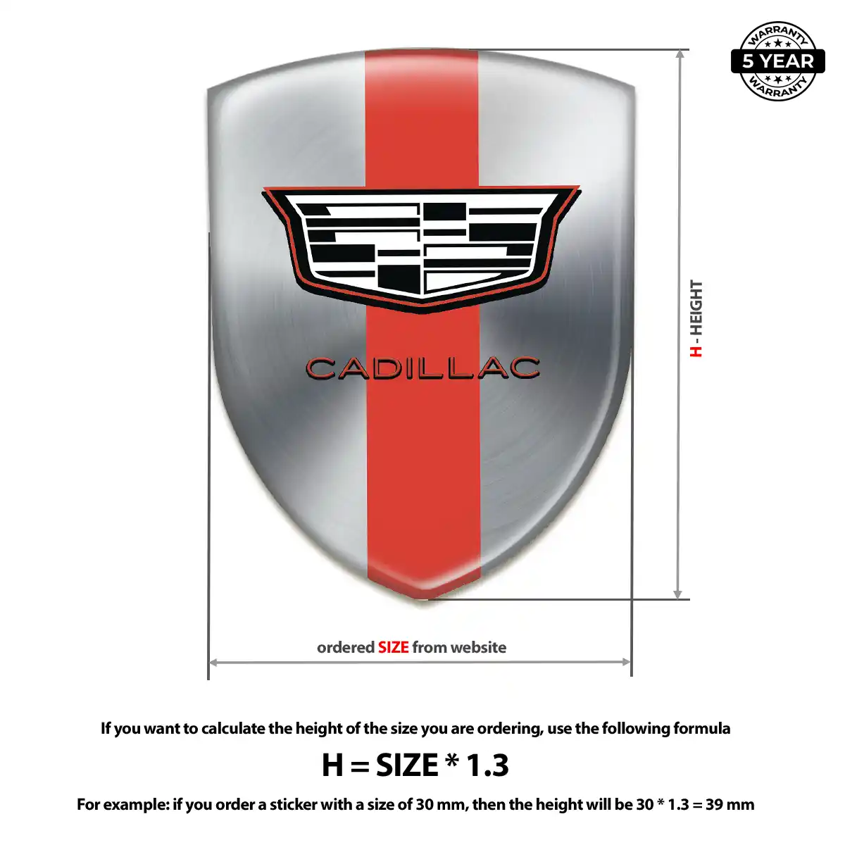 Cadillac Car Emblem Sticker Refined Design