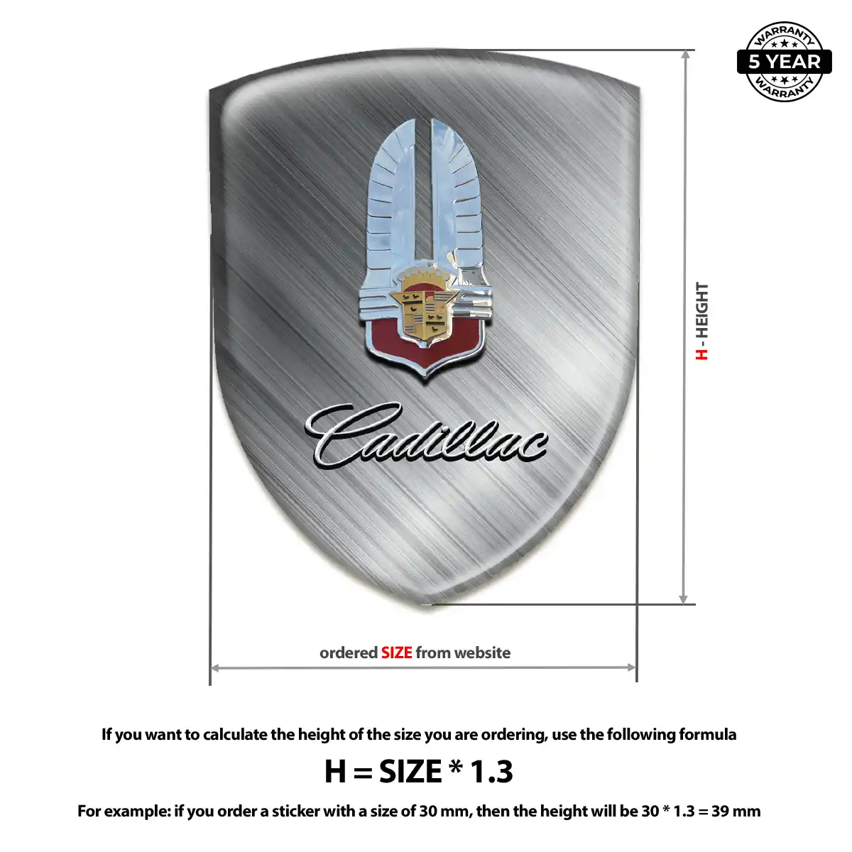 Cadillac Car Emblem Sticker Resin Elite
