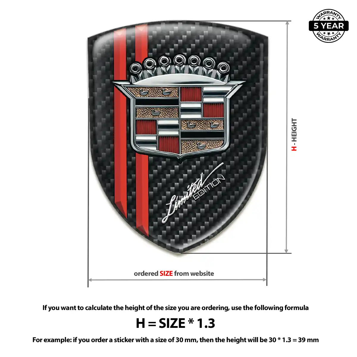 Cadillac Car Emblem Sticker Signature Grade