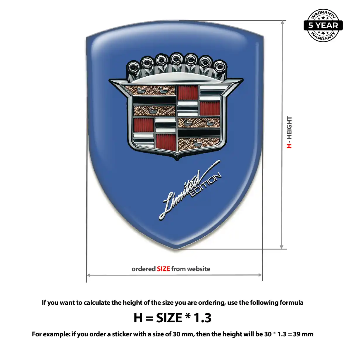Cadillac Car Emblem Sticker Vortex Elite