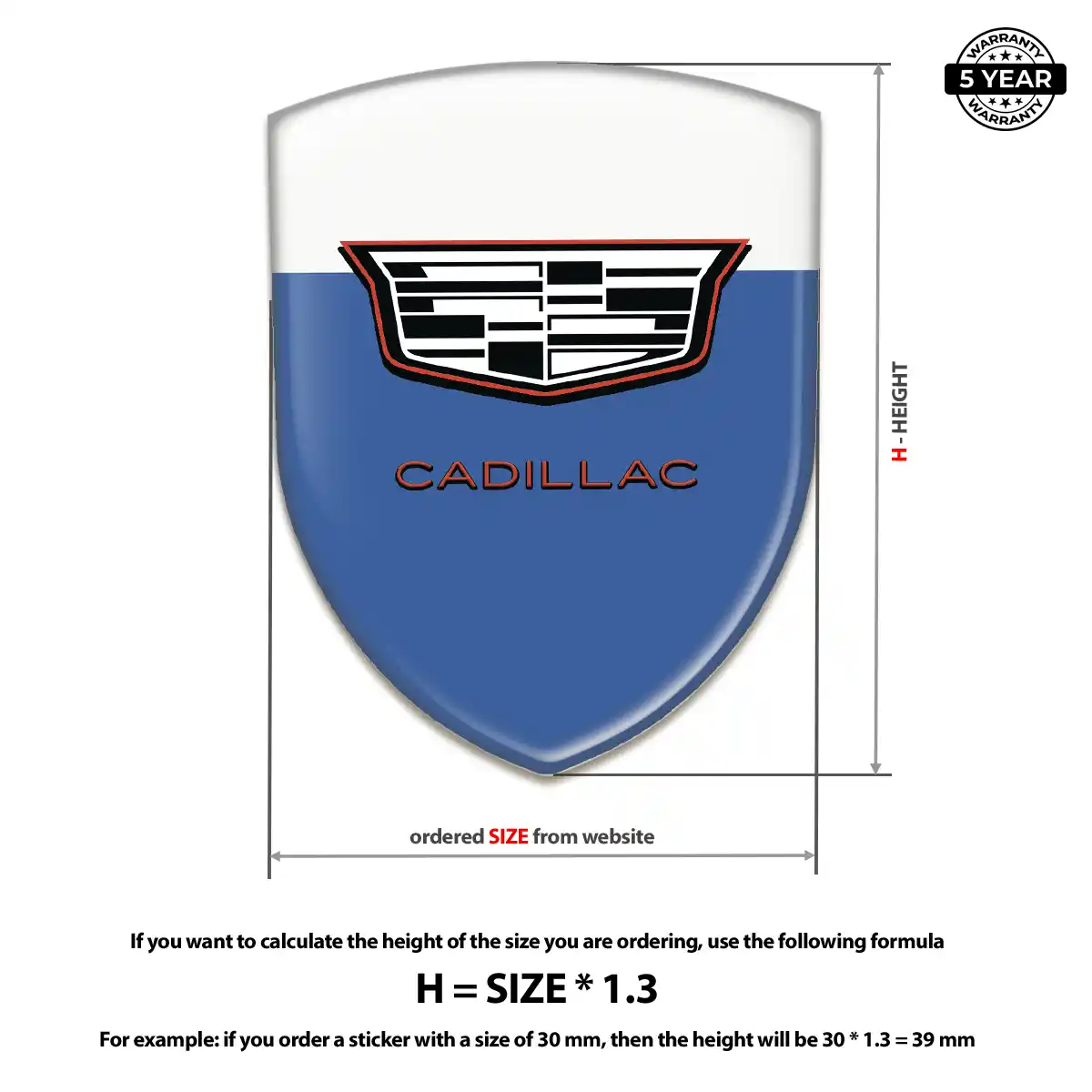 Cadillac Car Emblem Sticker Vortex Series