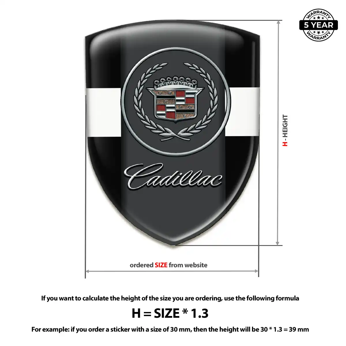Cadillac Car Logo Decal Cabin Style