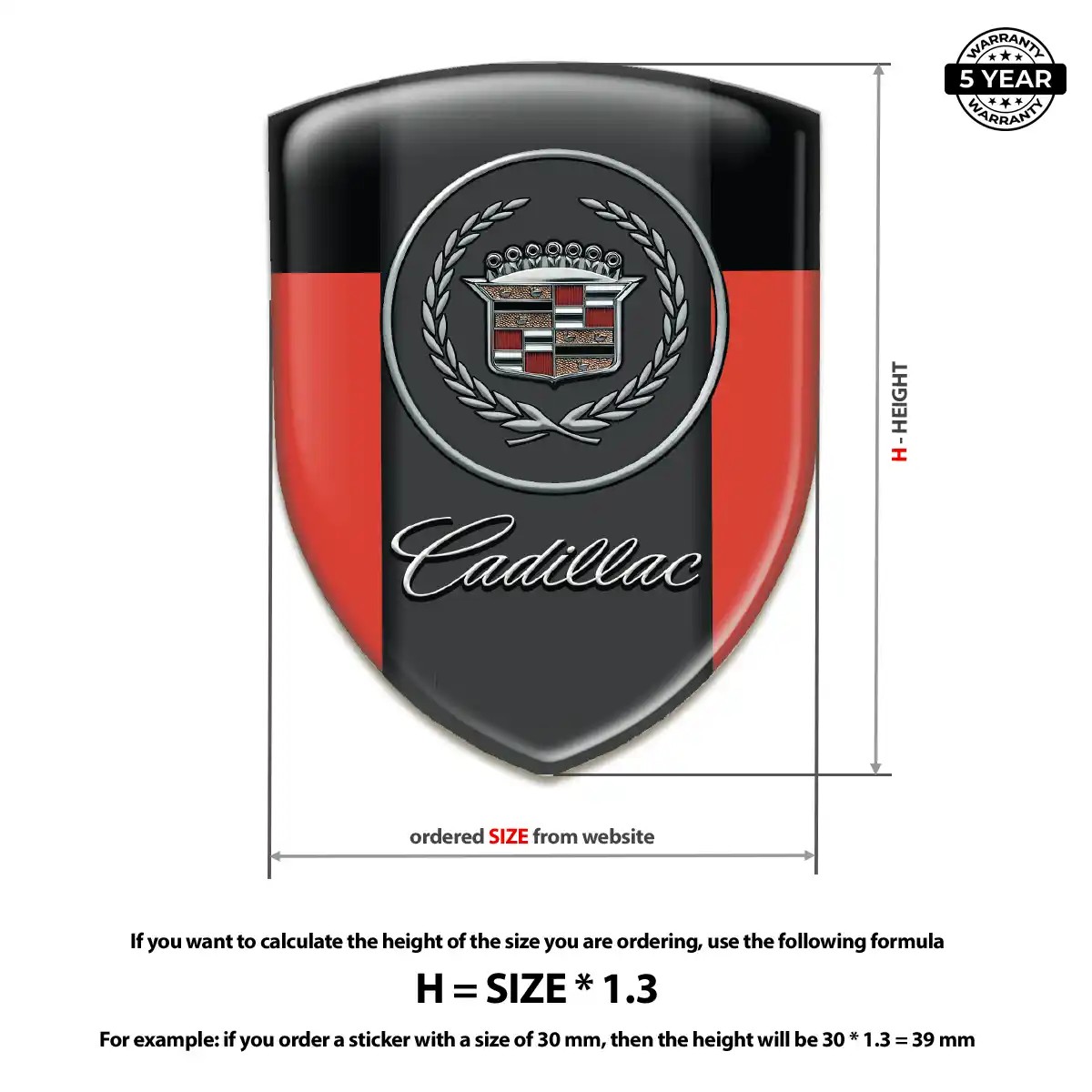 Cadillac Car Logo Decal Interior Luxe