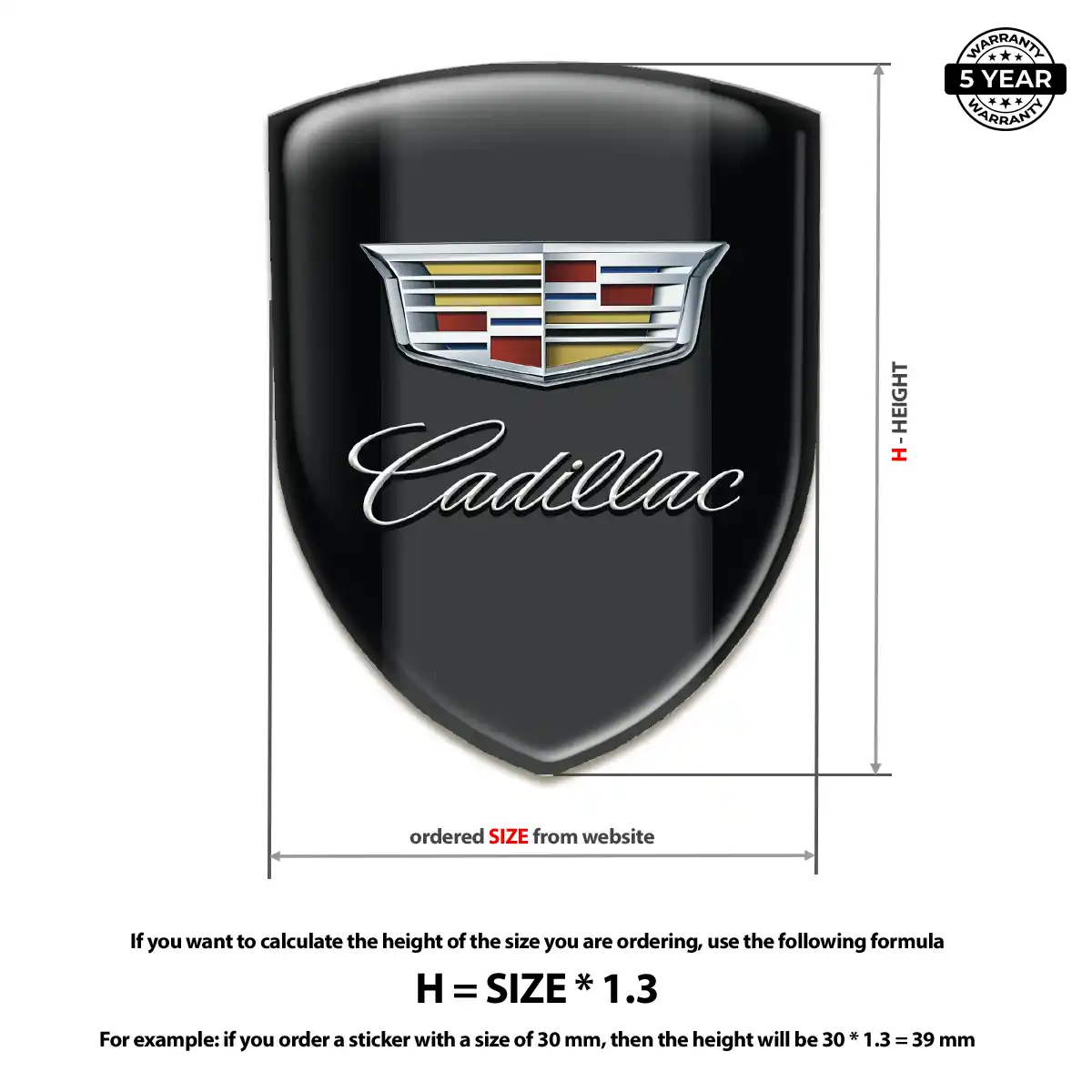 Cadillac Car Logo Decal Signature Grade