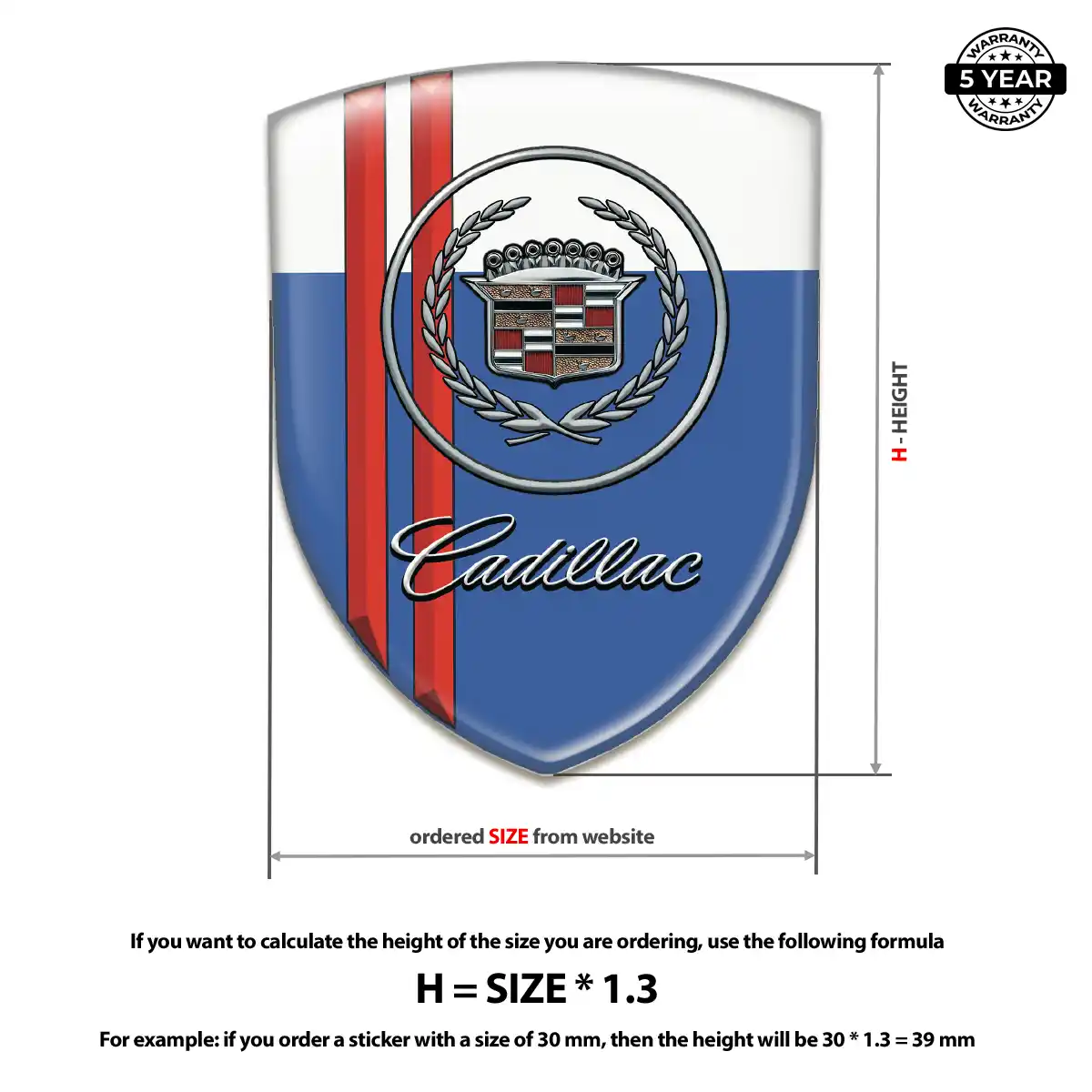 Cadillac Car Logo Decal Vortex Elite