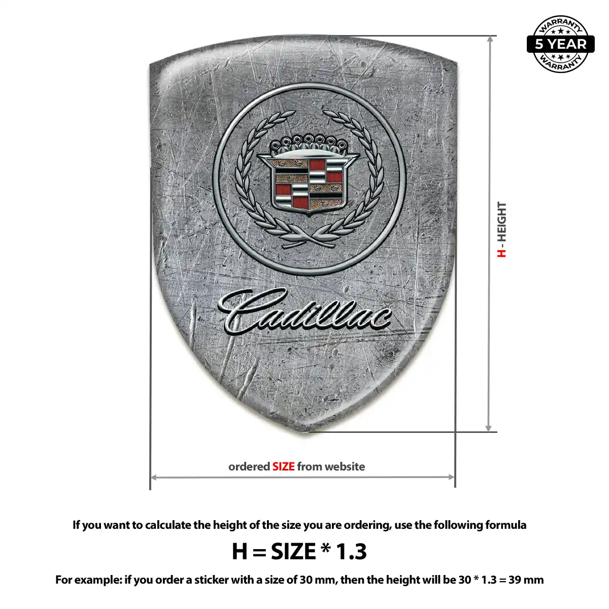 Cadillac Crest Logo Emblem Premium Dome