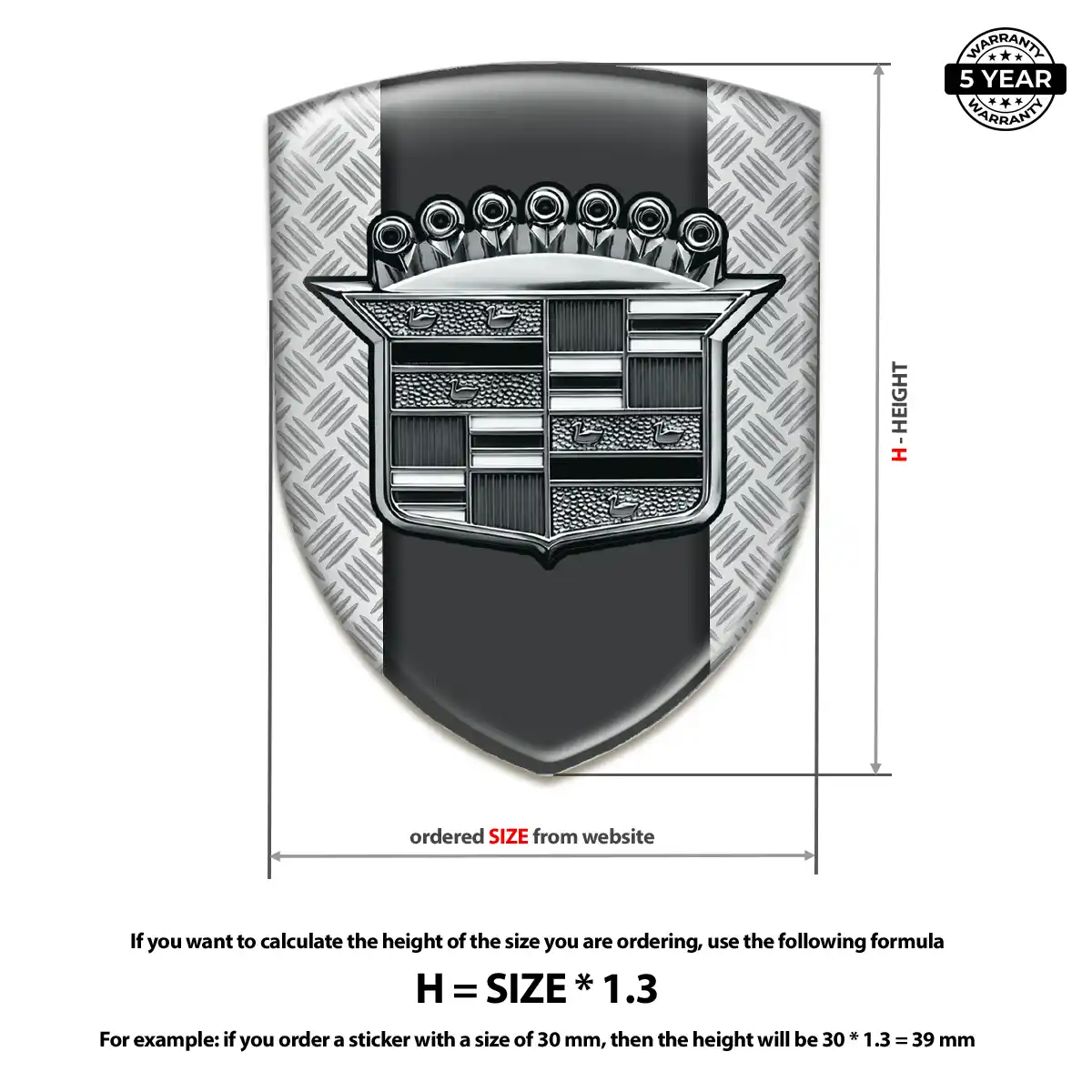Cadillac Domed Badge Prime Quality