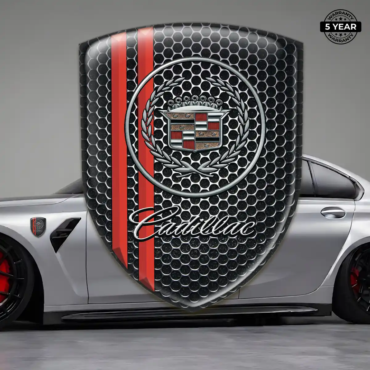 Cadillac Domed Car Sticker Branded Line