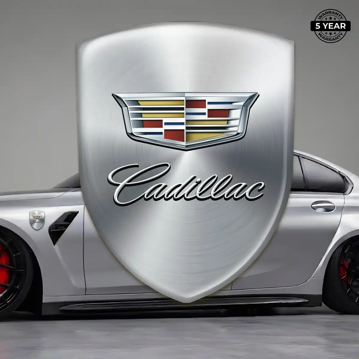 Cadillac Domed Car Sticker Deluxe Edition
