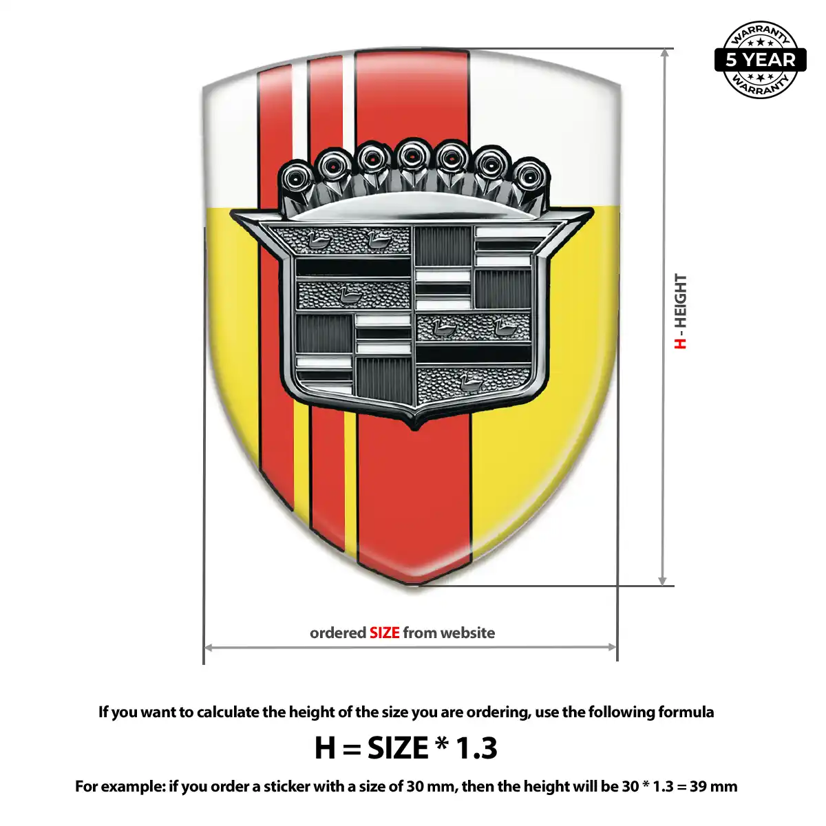 Cadillac Domed Car Sticker Elite Edition