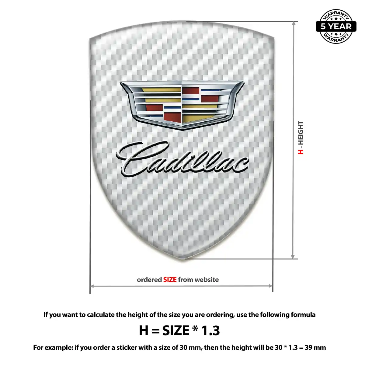 Cadillac Domed Car Sticker Exclusive Series