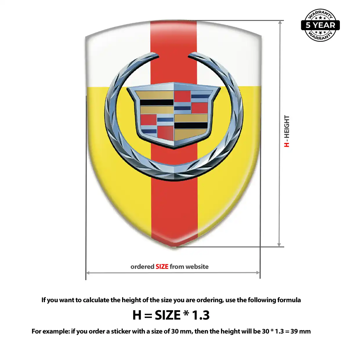 Cadillac Domed Car Sticker Opulent Line
