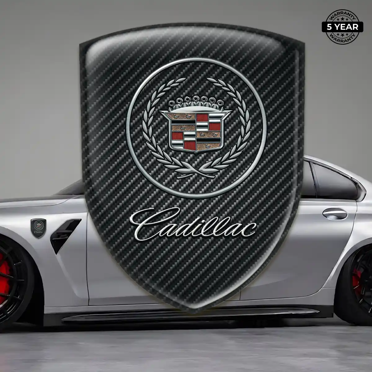 Cadillac Domed Car Sticker Performance Style