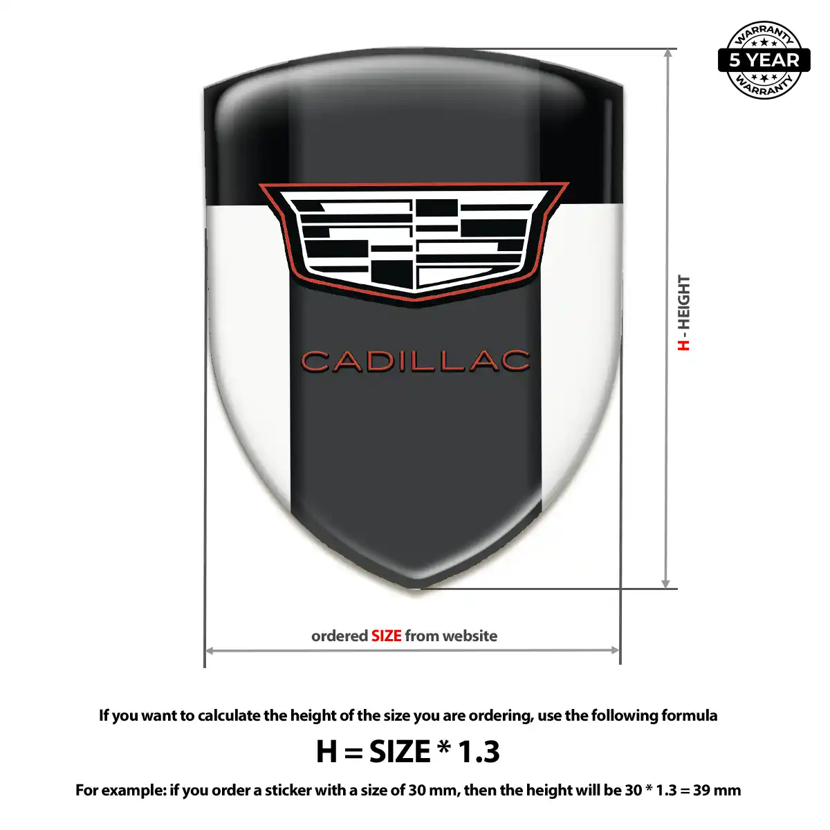 Cadillac Domed Car Sticker Premium Dome