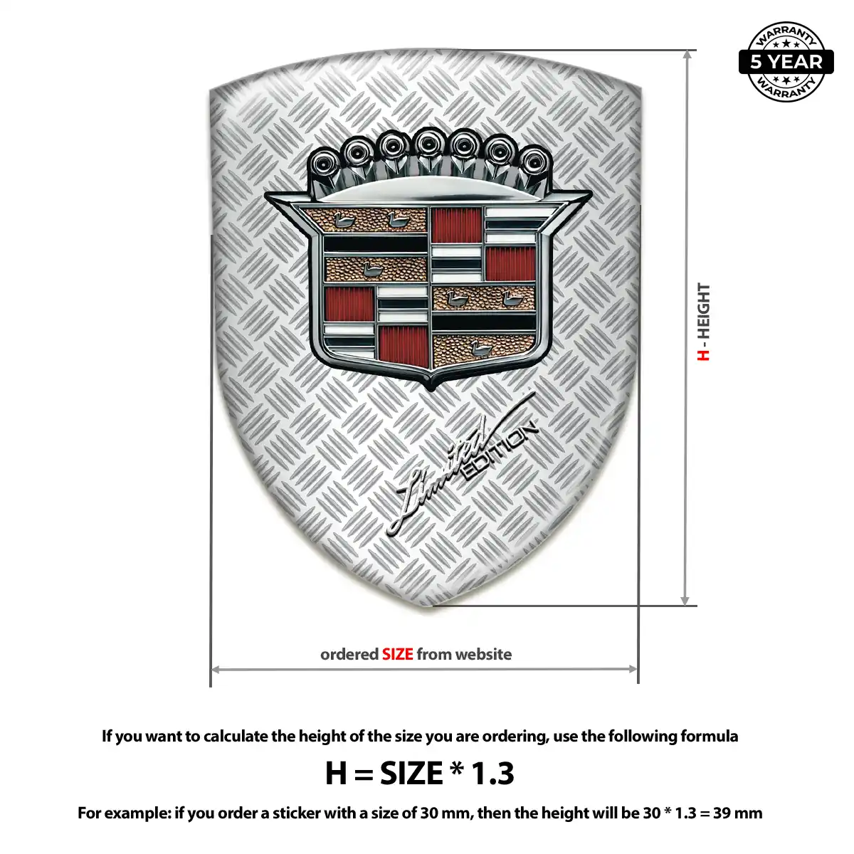Cadillac Domed Car Sticker Prestige Line
