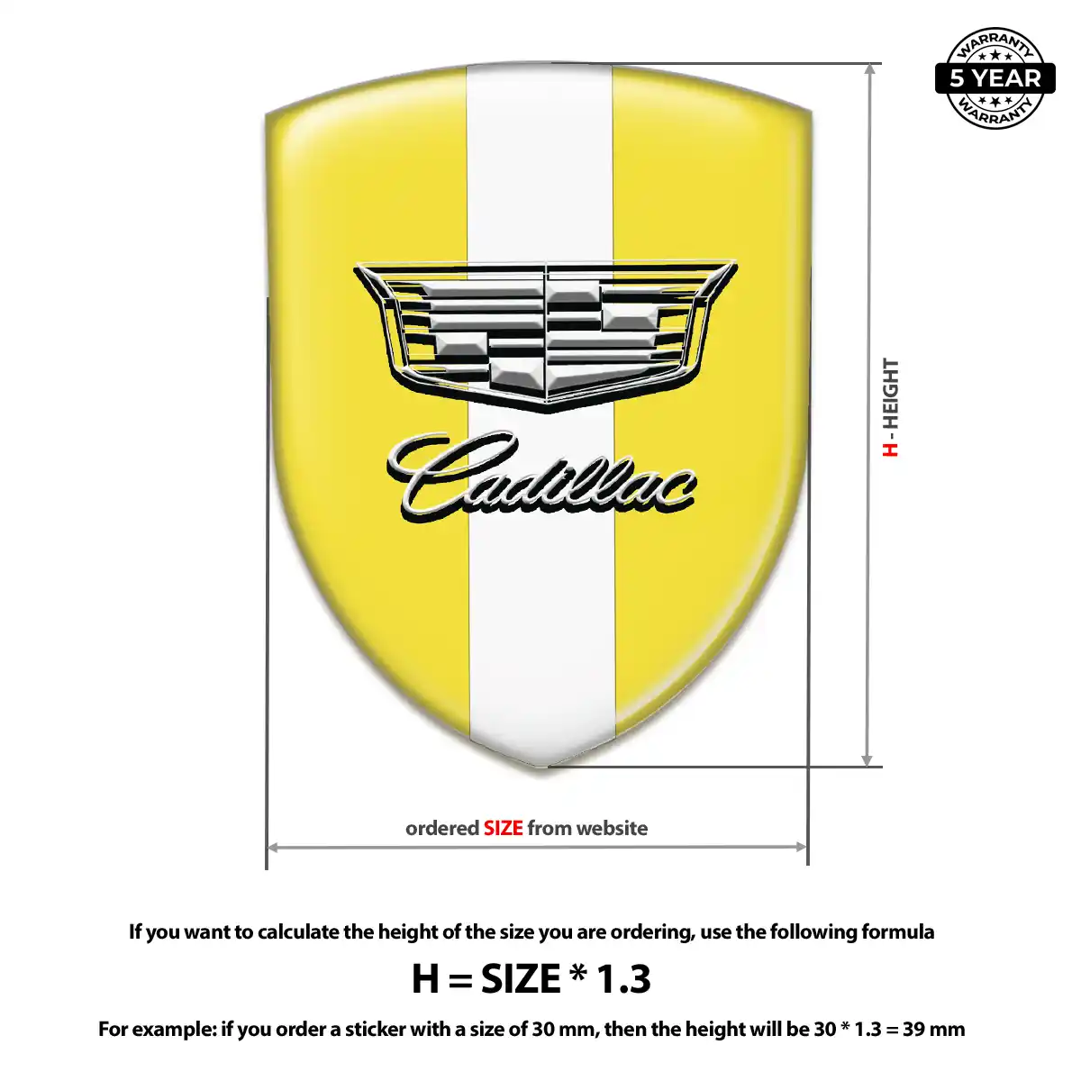 Cadillac Domed Car Sticker Resin Elite