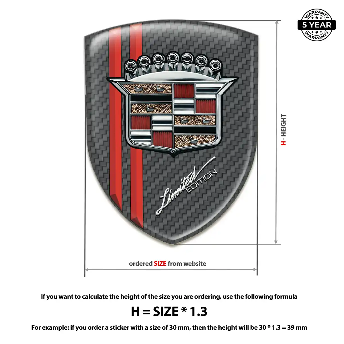Cadillac Domed Car Sticker Sleek Style
