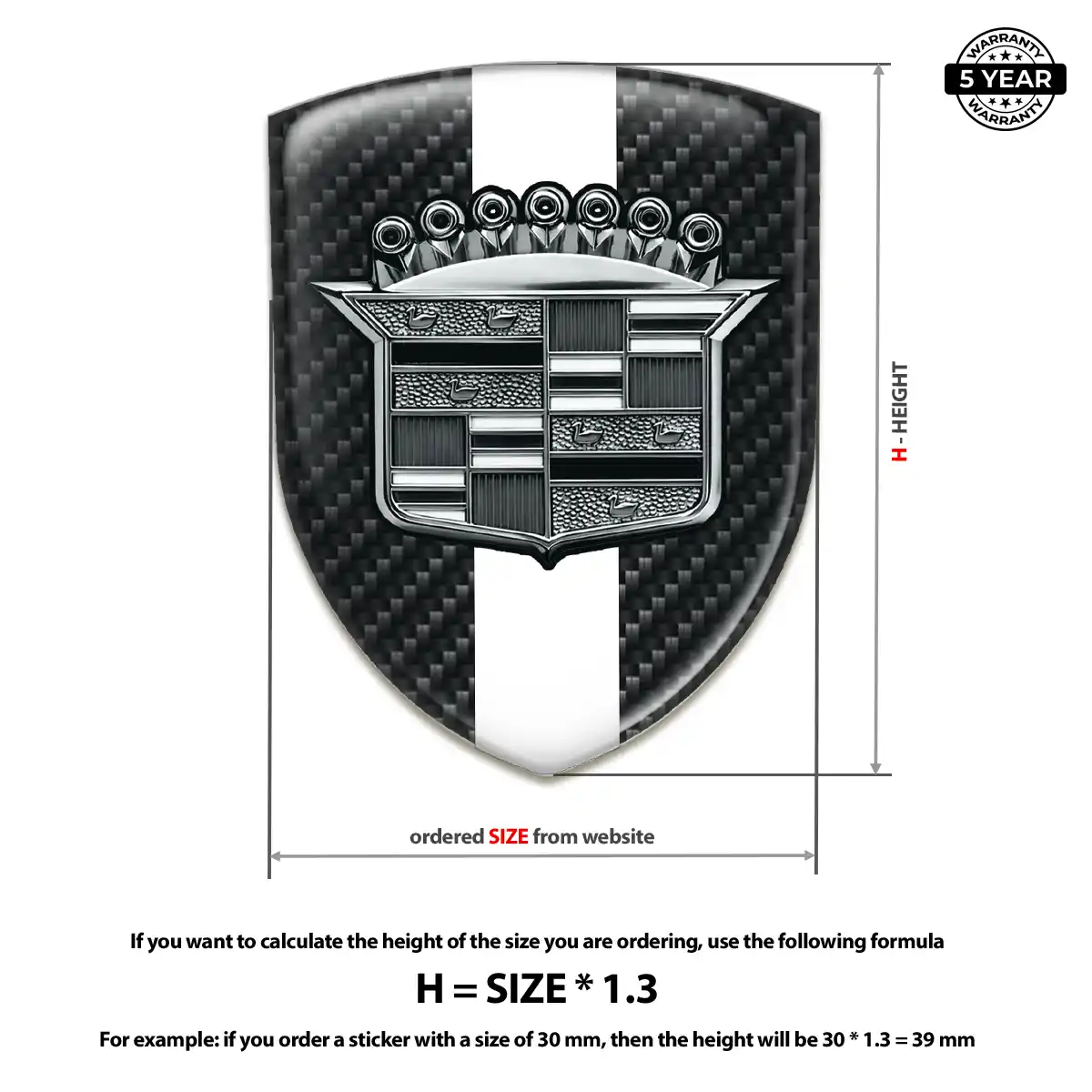 Cadillac Domed Car Sticker Street Tuning