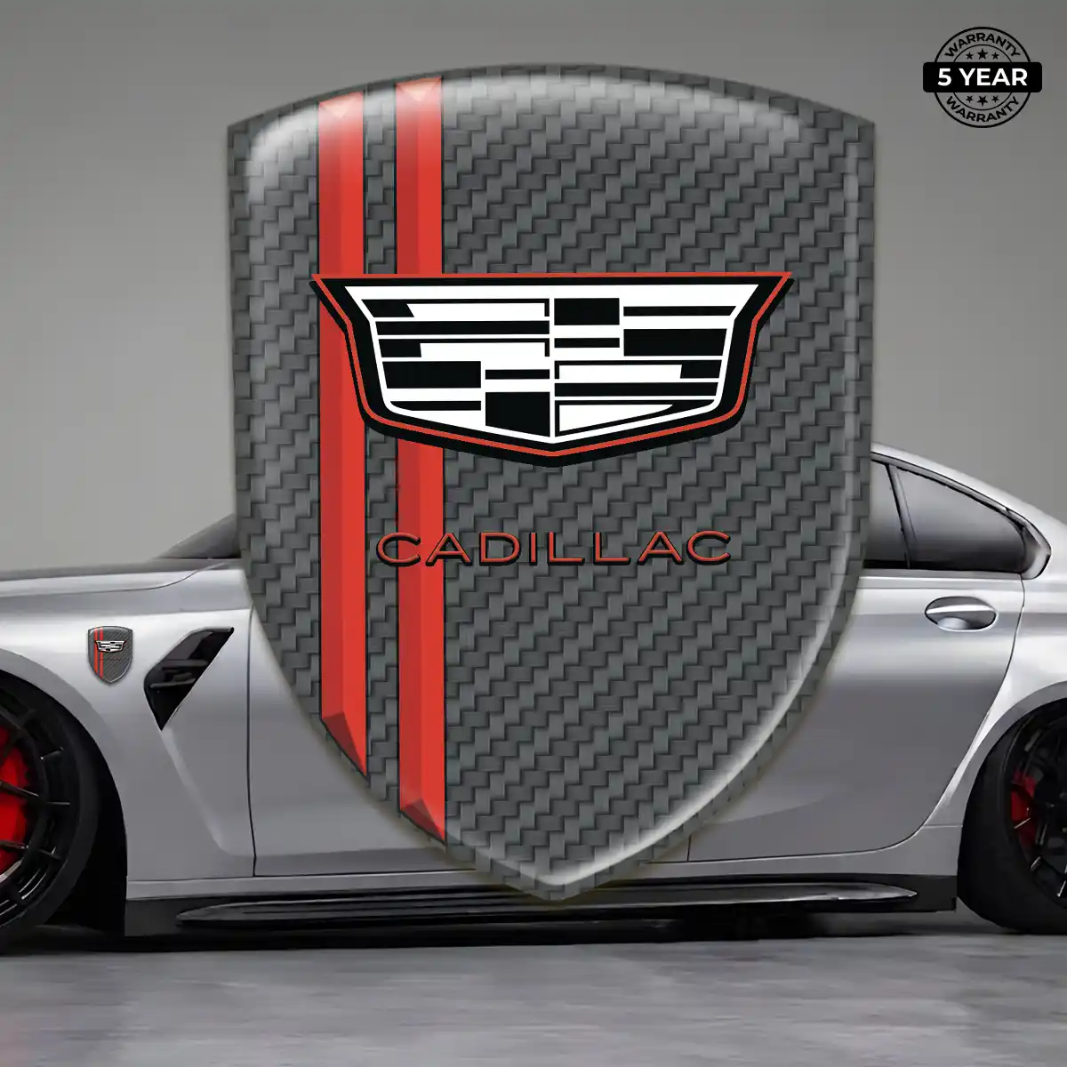 Cadillac Domed Car Sticker Vortex Elite