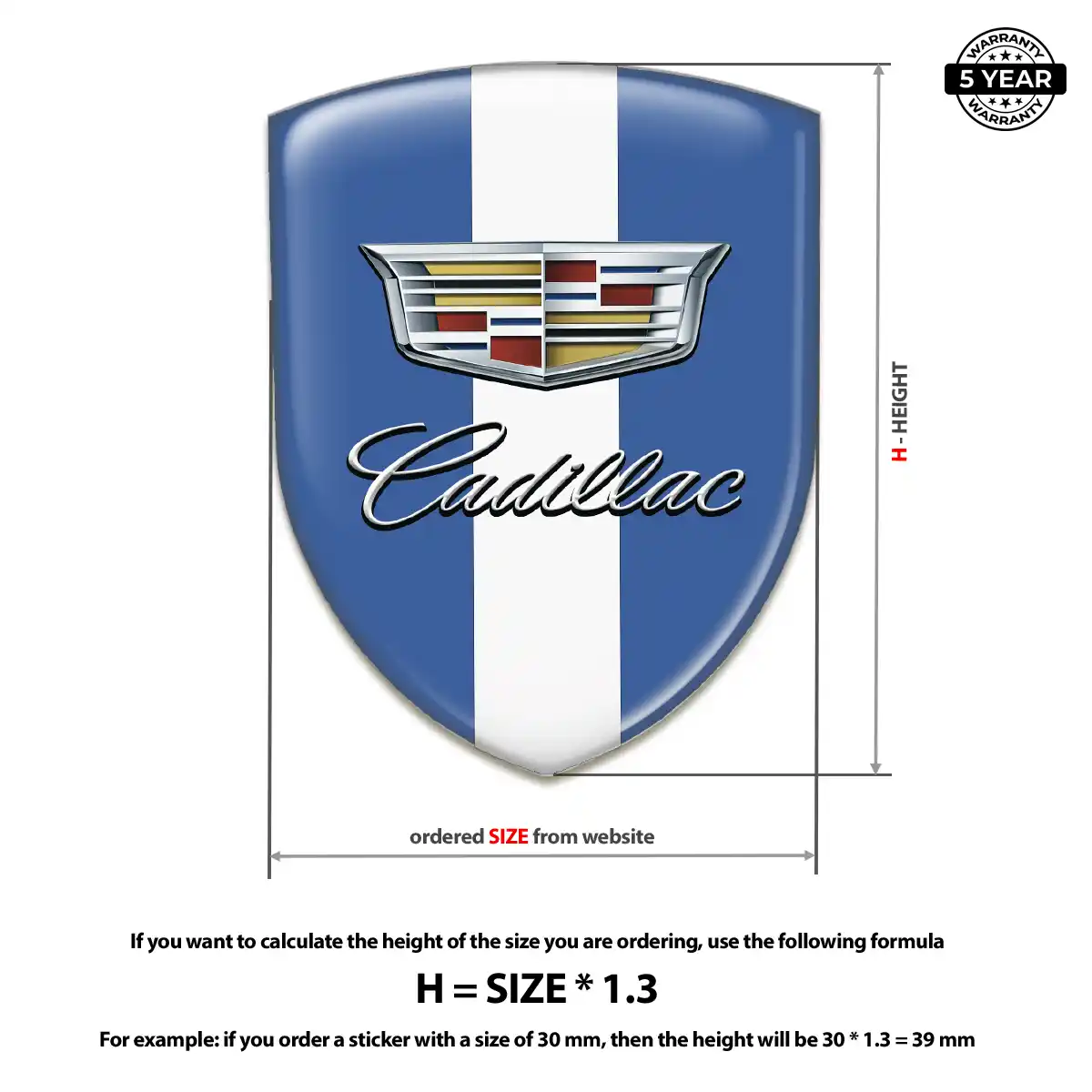 Cadillac Domed Decal Auto Tuning