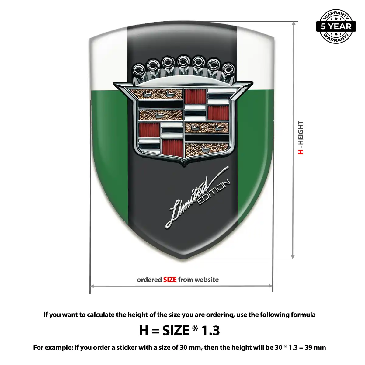 Cadillac Domed Decal Exclusive Series