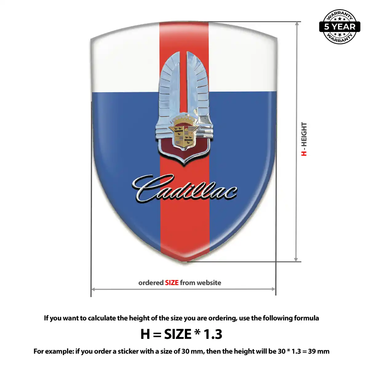 Cadillac Domed Decal Exterior Luxe
