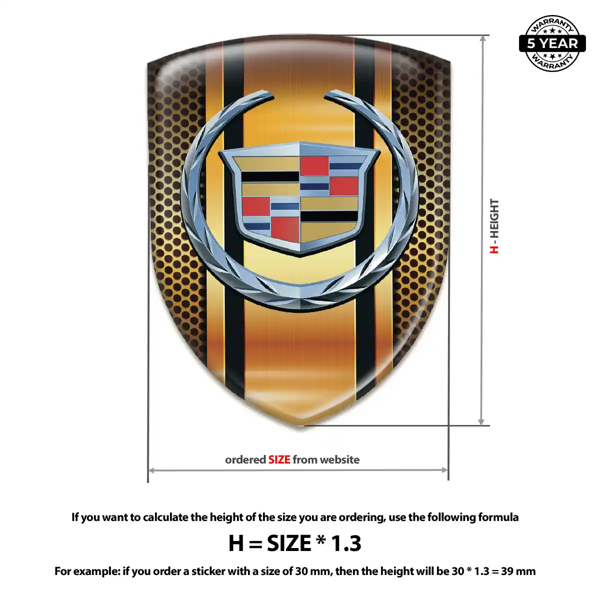 Cadillac Domed Decal Interior Elegance