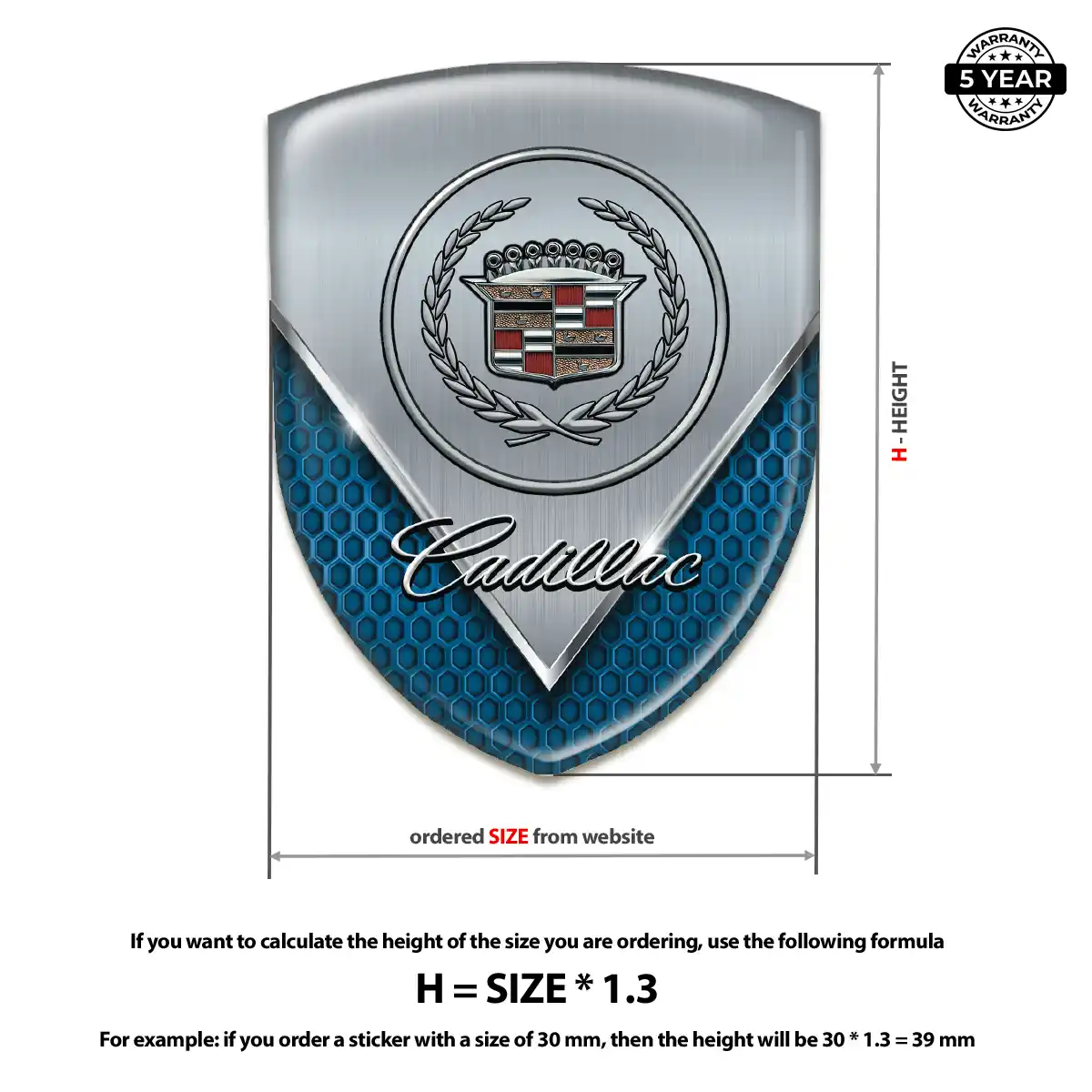 Cadillac Domed Decal Interior Luxe