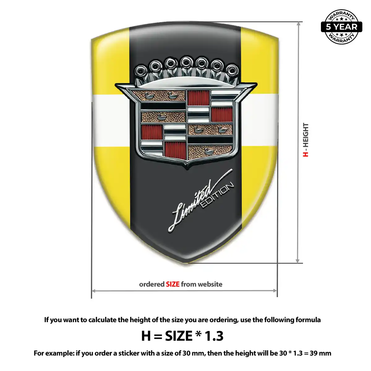 Cadillac Domed Decal Noble Edition