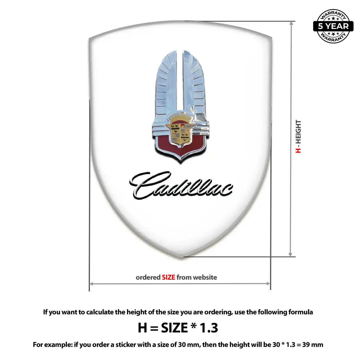 Cadillac Domed Decal Performance Style