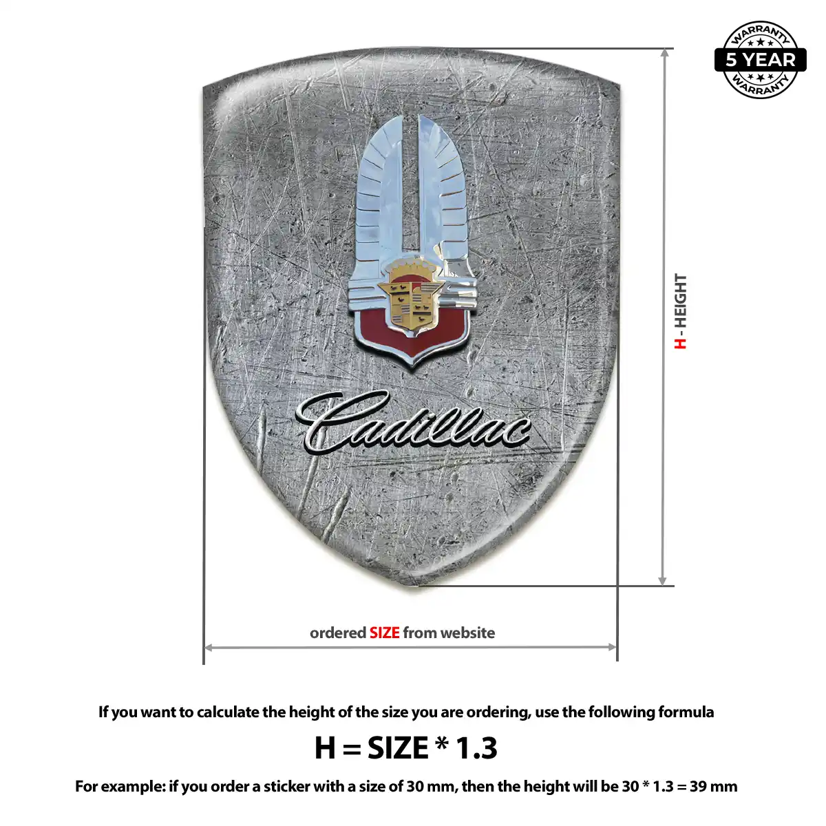 Cadillac Domed Decal Prestige Line