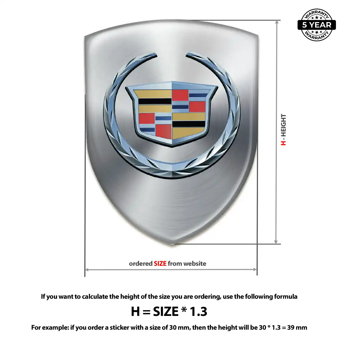 Cadillac Domed Decal Sleek Style