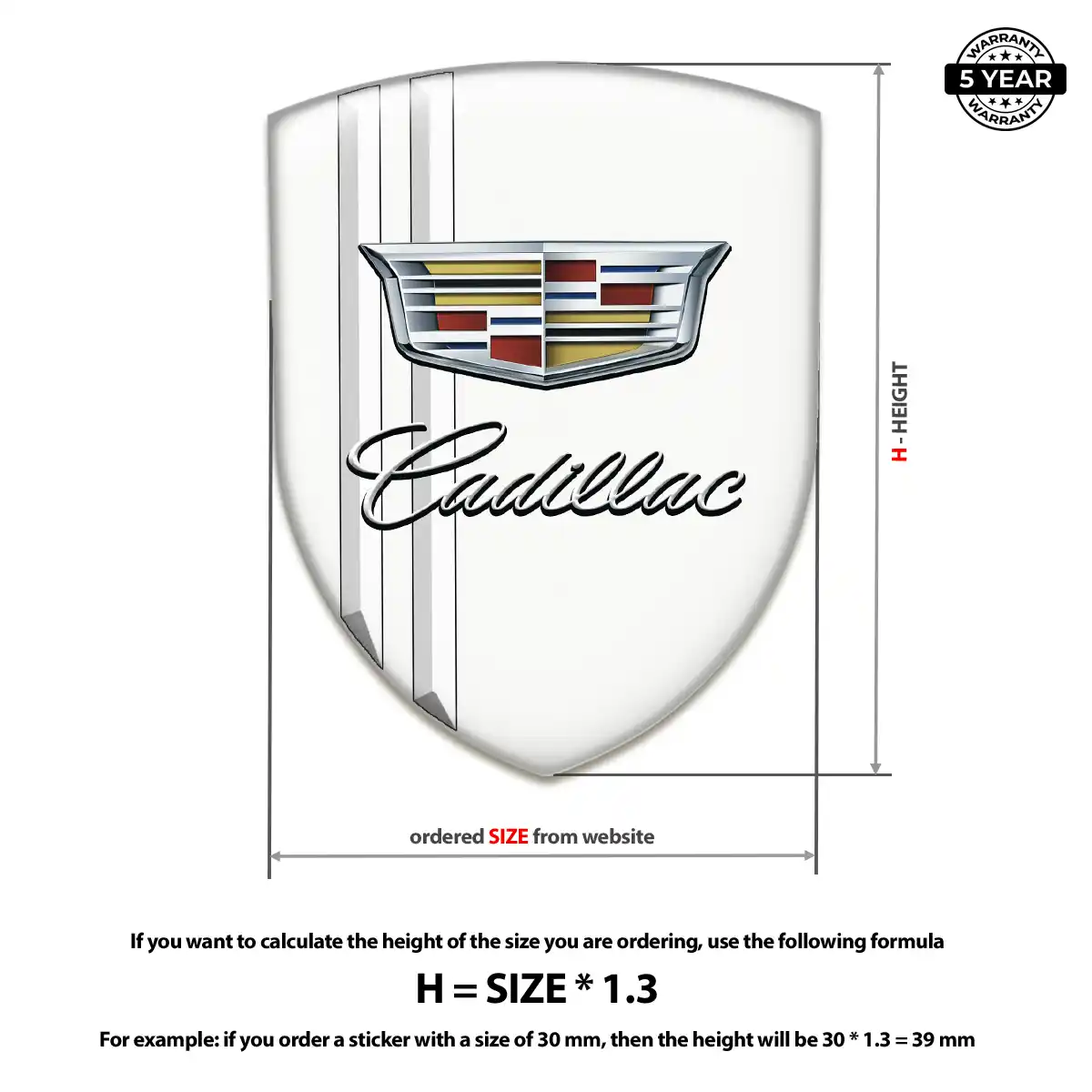 Cadillac Domed Decal Vortex Elite