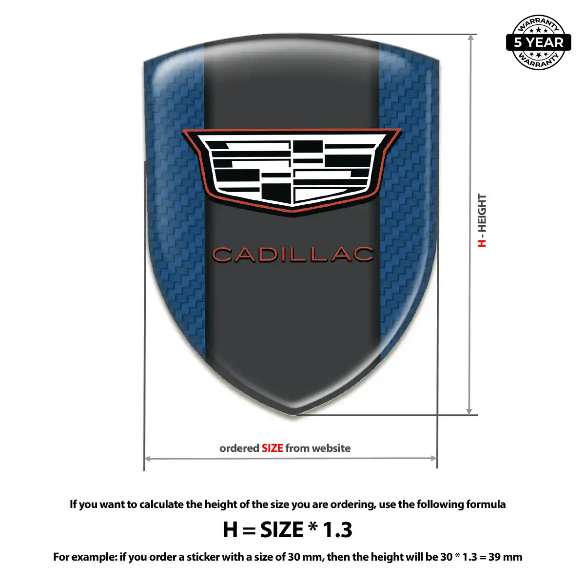 Cadillac Domed Emblem Outer Style