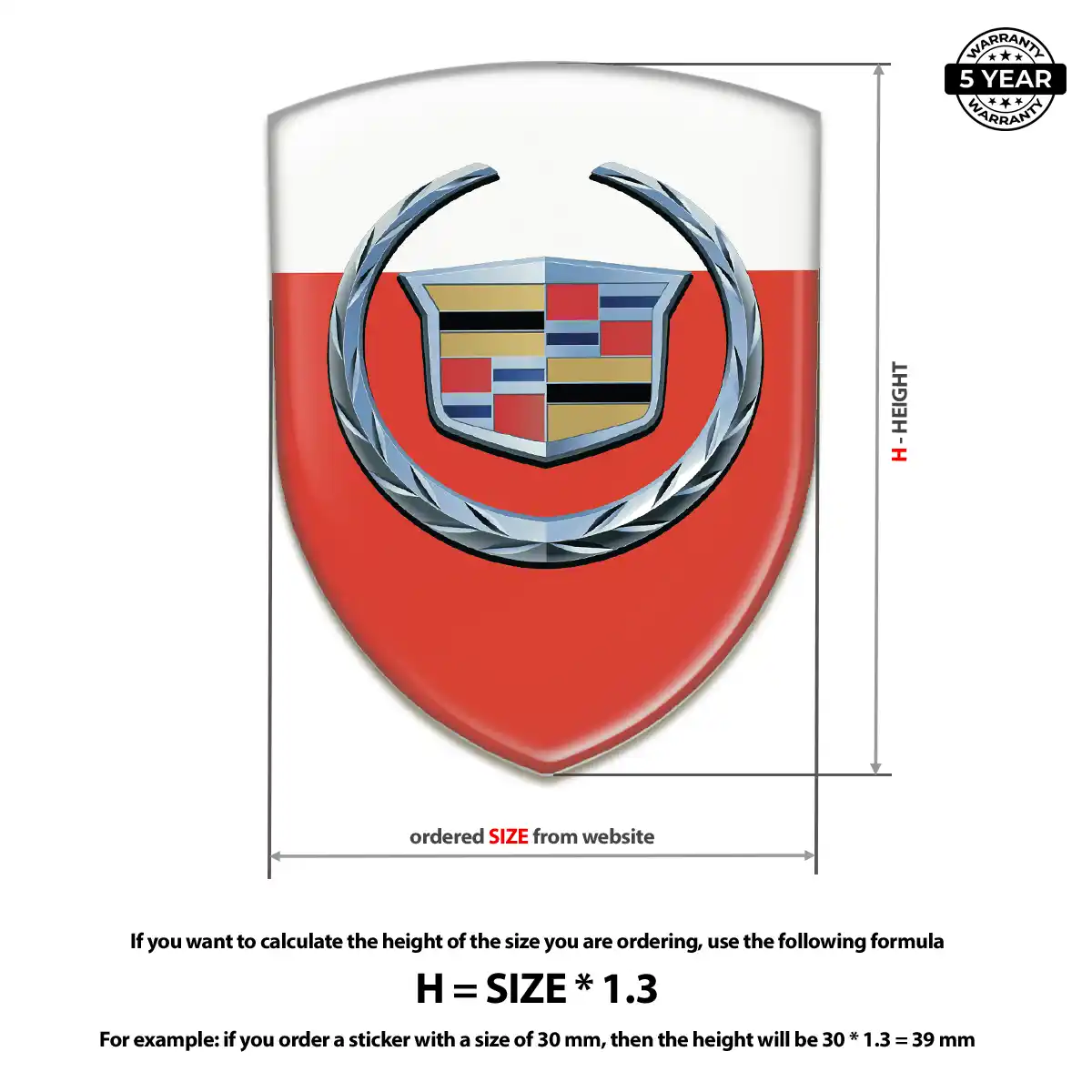 Cadillac Domed Emblem Premium Dome