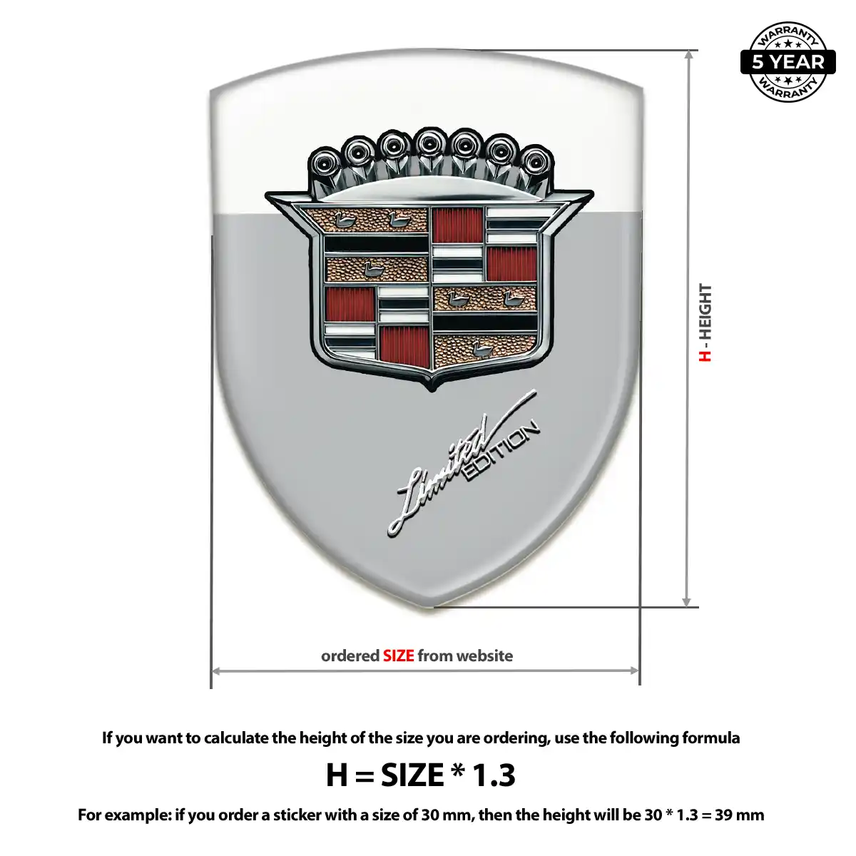 Cadillac Domed Emblem Sleek Style
