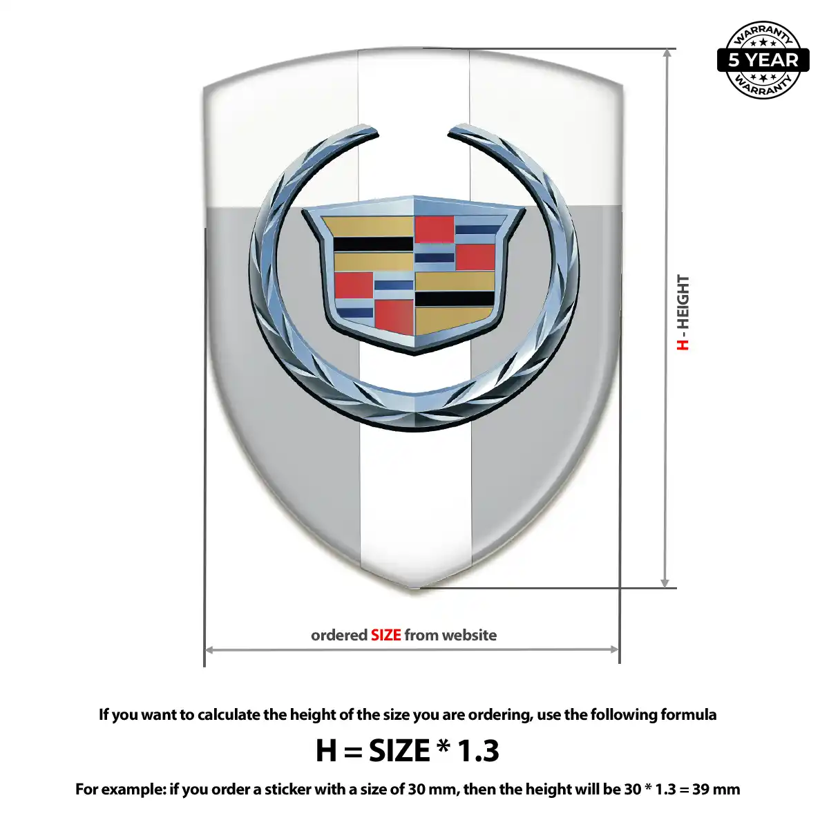 Cadillac Domed Logo Decal Auto Tuning