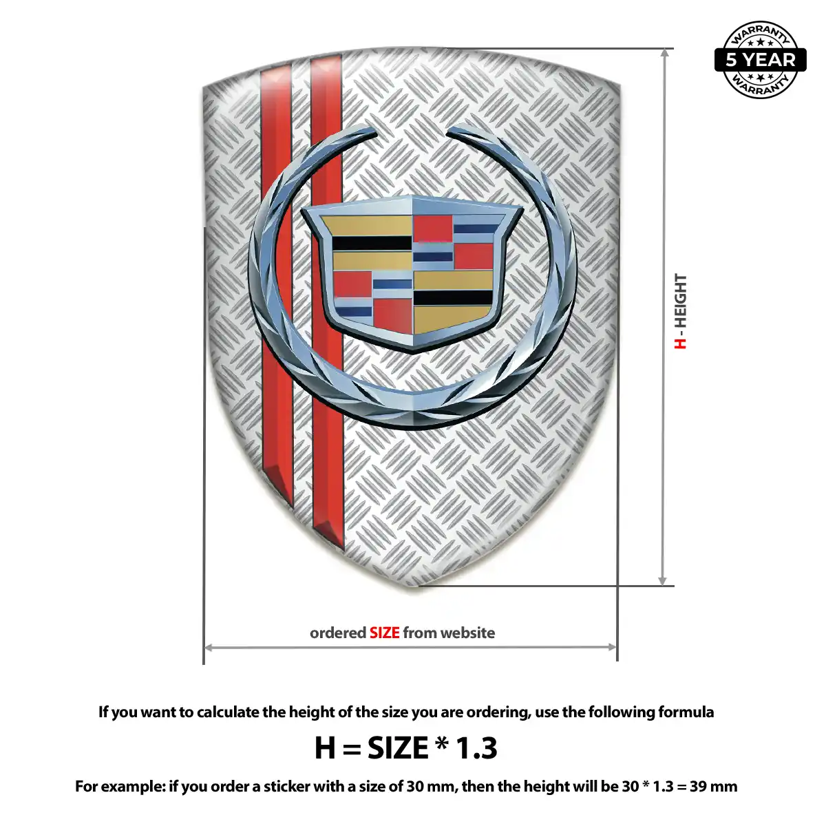 Cadillac Domed Logo Decal Cabin Style