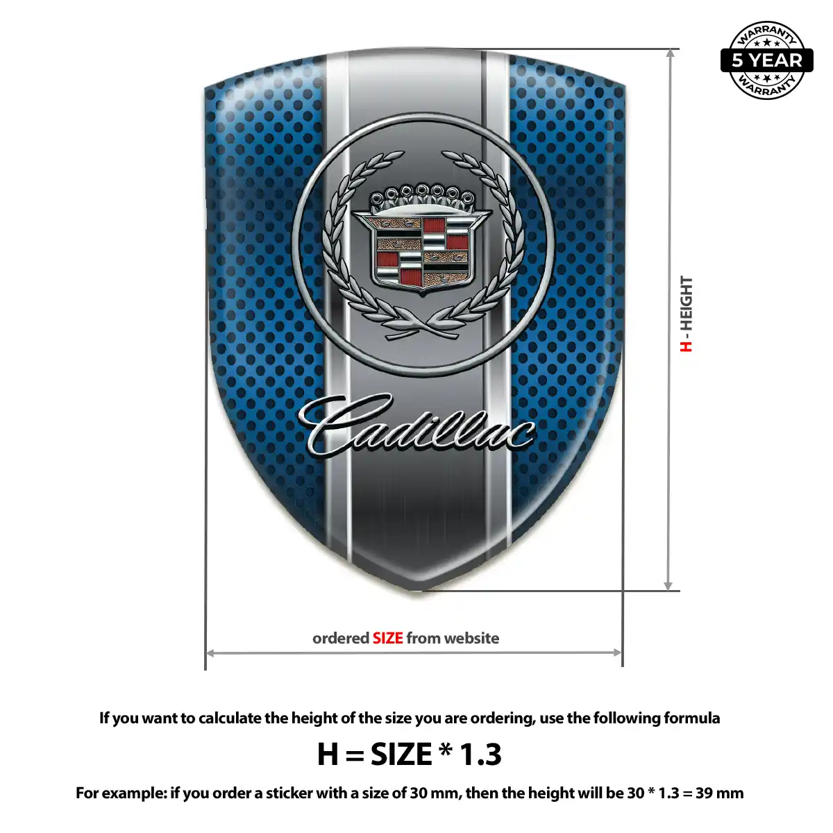 Cadillac Domed Logo Decal Marked Edition