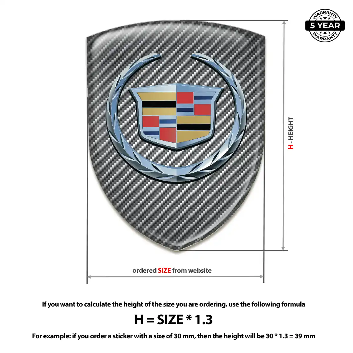 Cadillac Domed Logo Decal Noble Edition