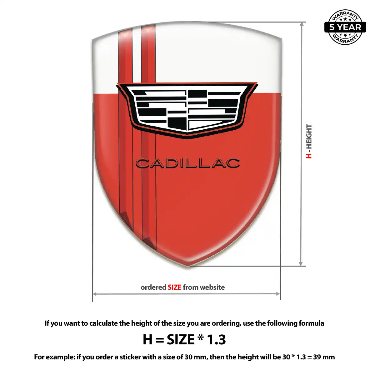 Cadillac Domed Logo Decal Prestige Line