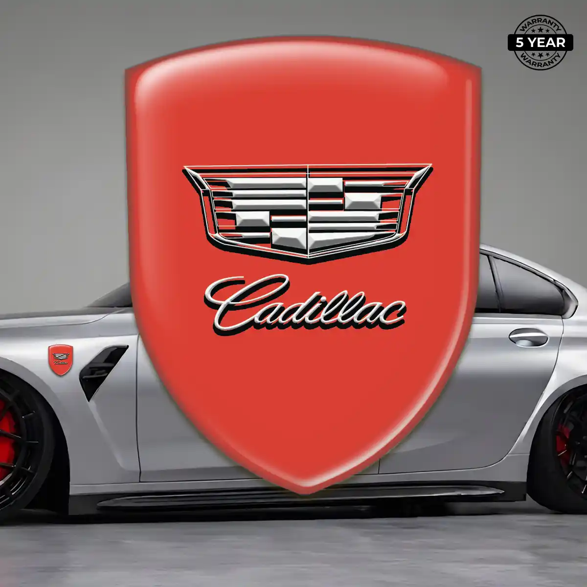 Cadillac Domed Logo Decal Resin Luxe