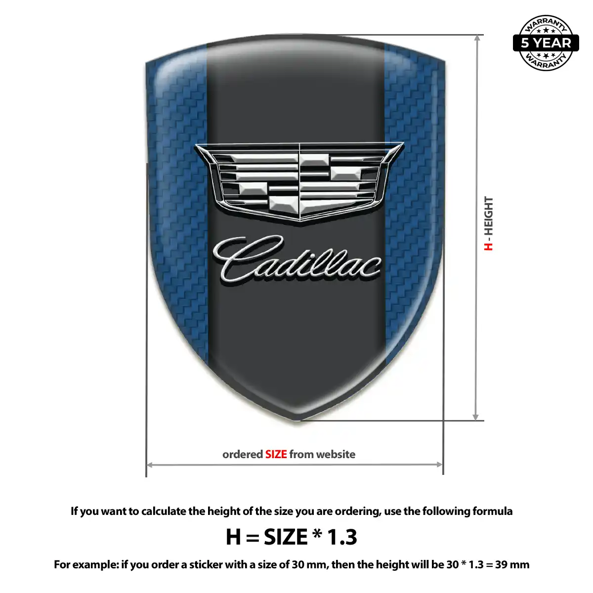 Cadillac Domed Logo Decal Signature Edition