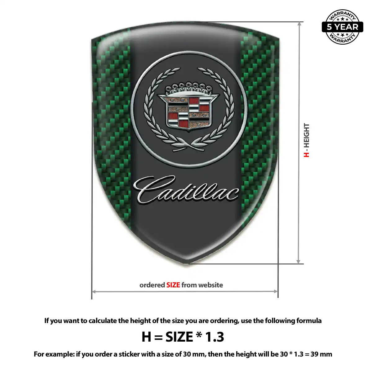 Cadillac Domed Logo Sticker Auto Tuning