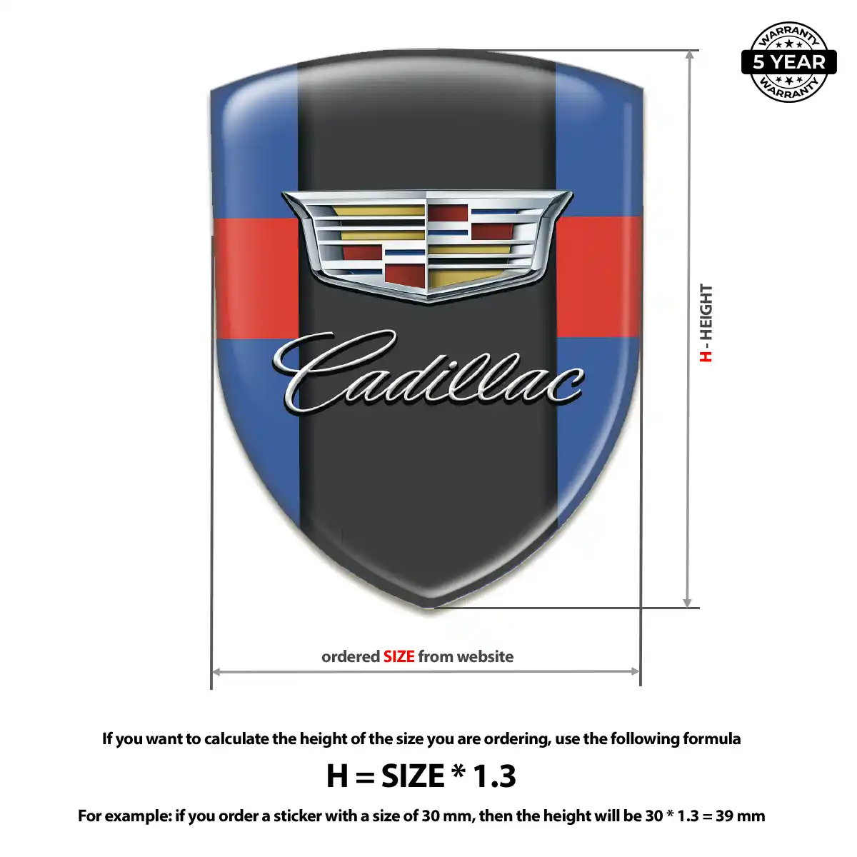 Cadillac Domed Logo Sticker Elite Edition