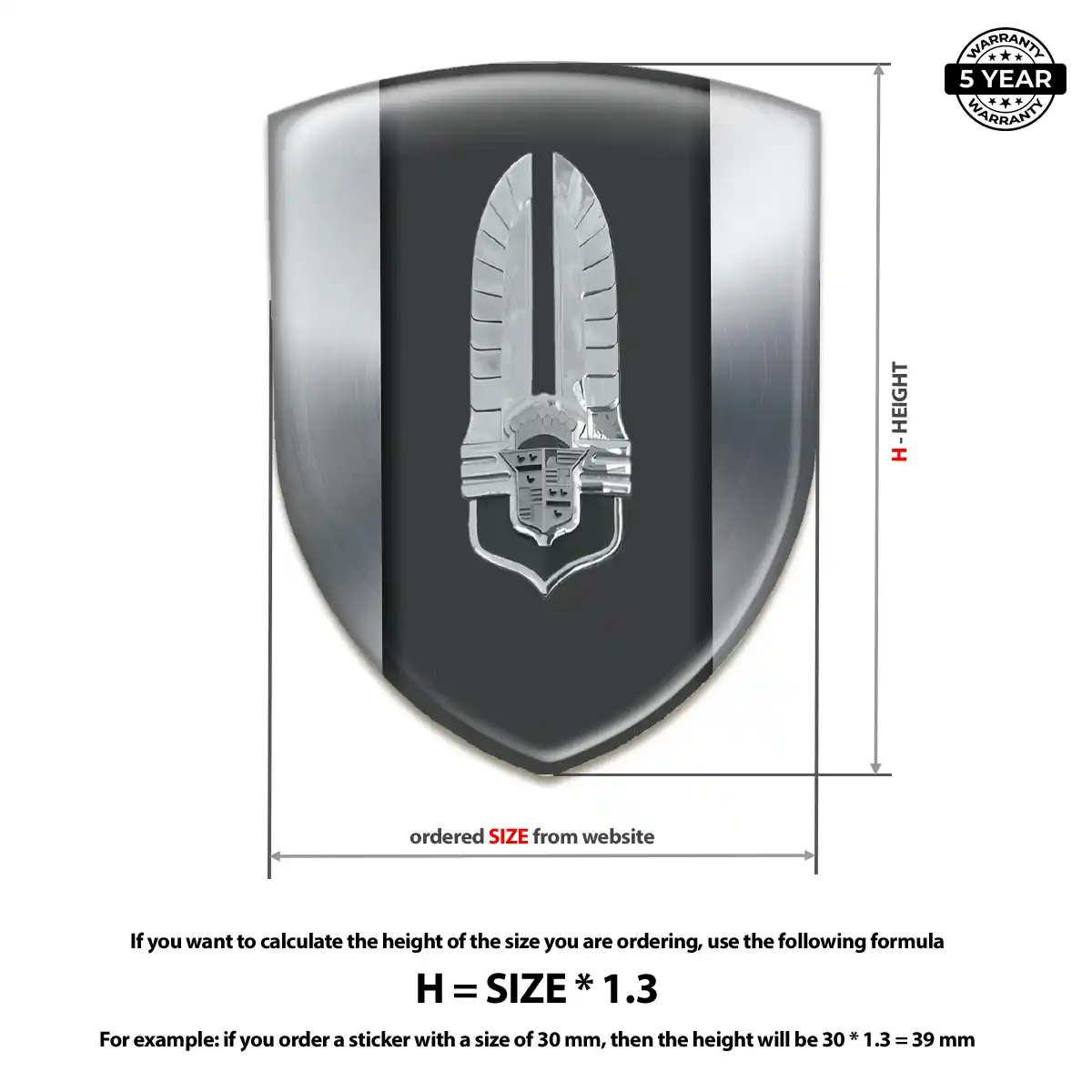 Cadillac Domed Logo Sticker Elite Finish